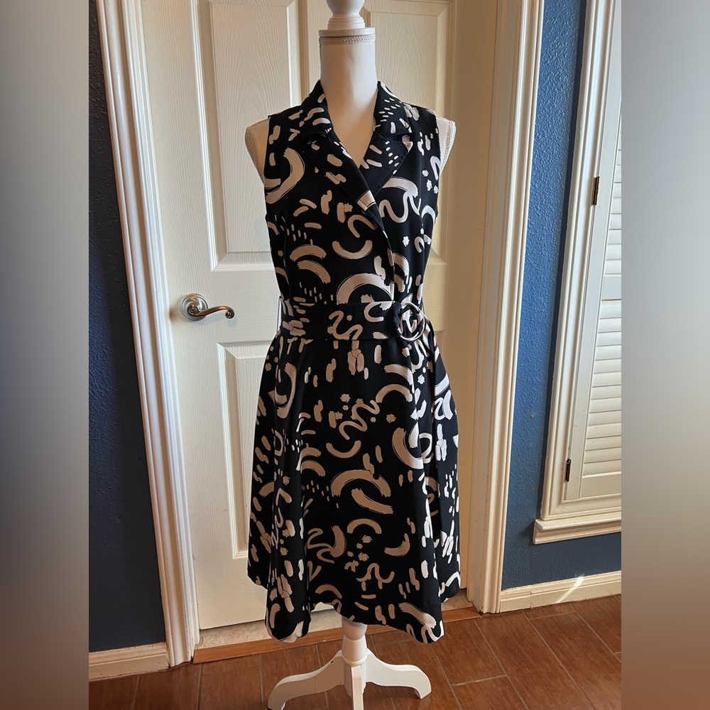 T Tahari Black and White Dress